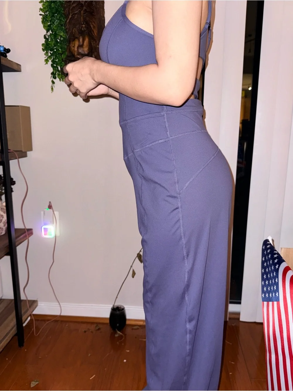 Free People Wide-Leg Strappy Jumpsuit in Slate Up At Night Onesie